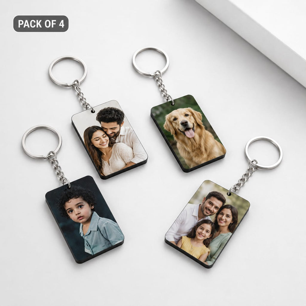 Personalized Photo Keychain Pack of 4