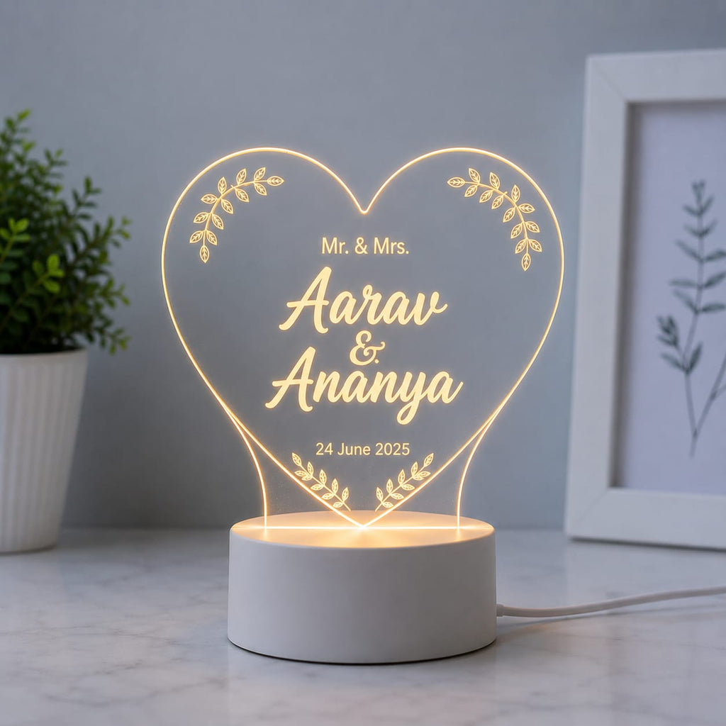 Personalized LED Acrylic Heart Lamp