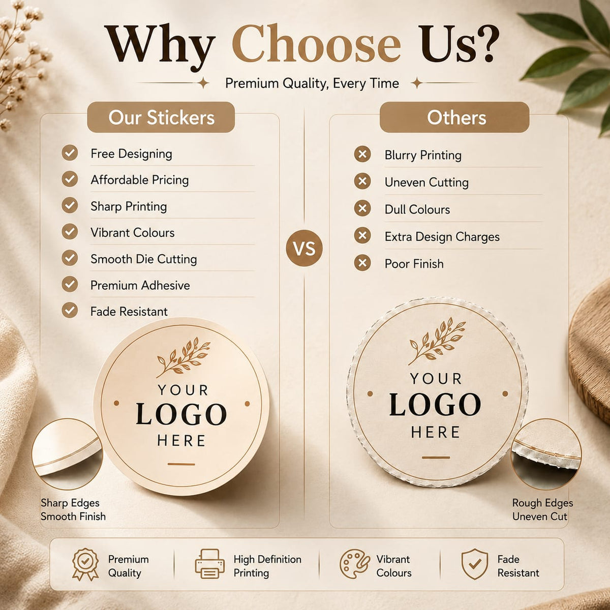 Custom Logo Stickers for Packaging (2.5 inch)