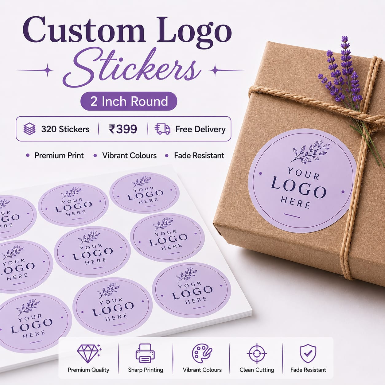 Custom Logo Stickers for Packaging (2 inch)
