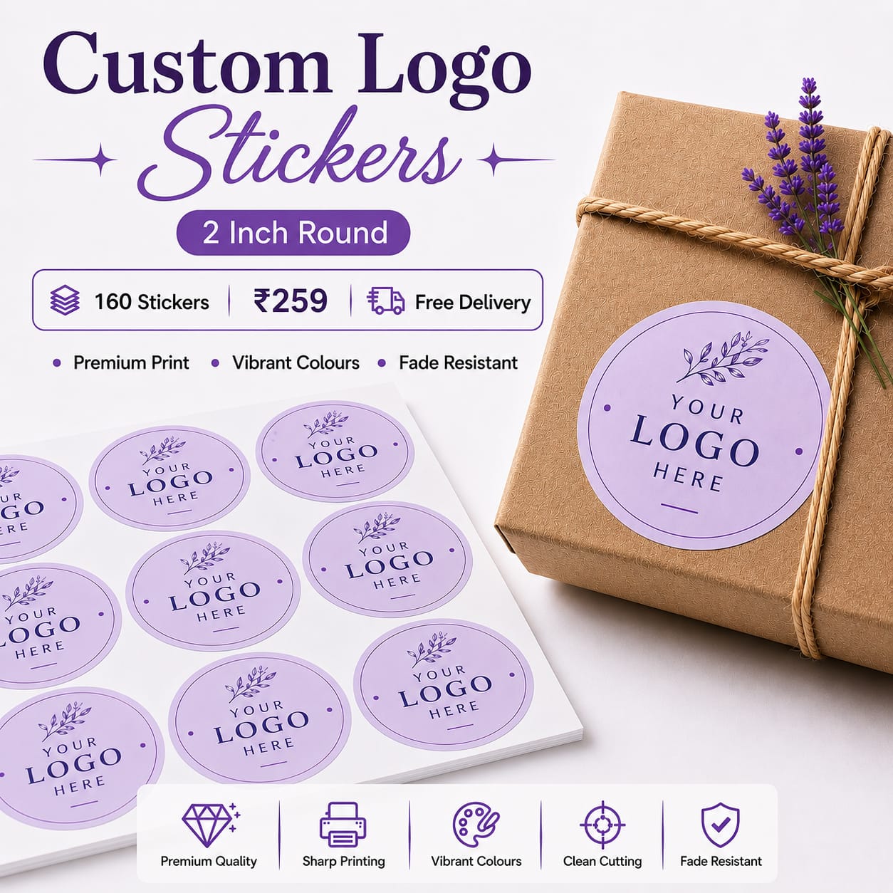 Custom Logo Stickers for Packaging (2 inch)